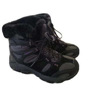 Merrell Boots Size 8 Black 200g Conductor Fleece Lined Winter/Snow Great Conditi